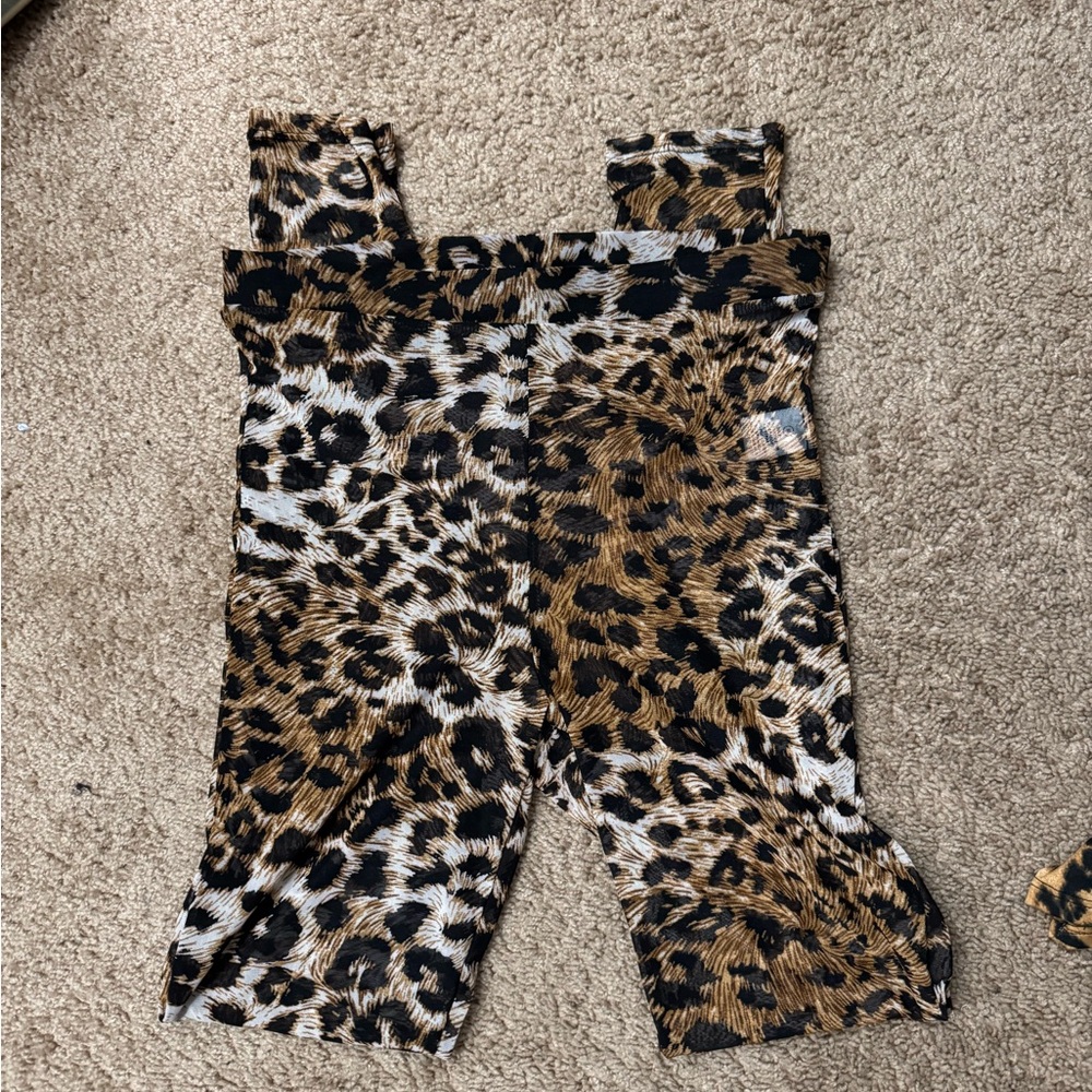 Fashion Nova 2 Piece Leopard Print Pants and Top